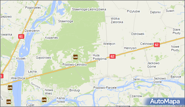 mapa Huta Podgórna gmina Somianka, Huta Podgórna gmina Somianka na mapie Targeo