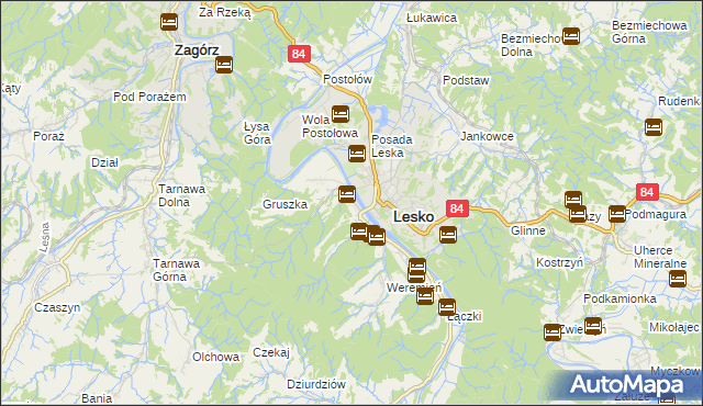 mapa Huzele, Huzele na mapie Targeo