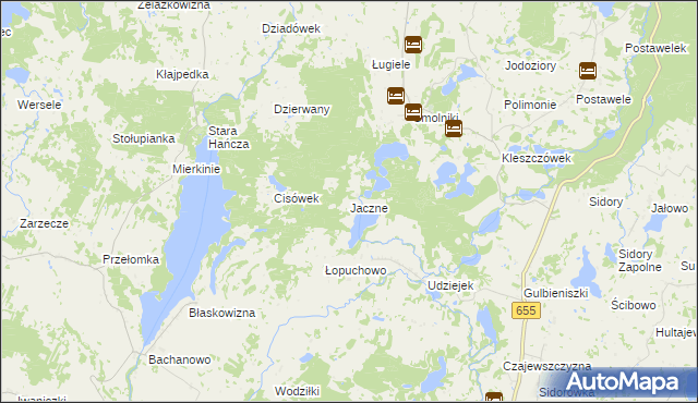 mapa Jaczne, Jaczne na mapie Targeo