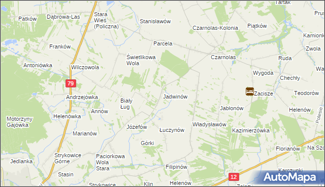 mapa Jadwinów gmina Policzna, Jadwinów gmina Policzna na mapie Targeo