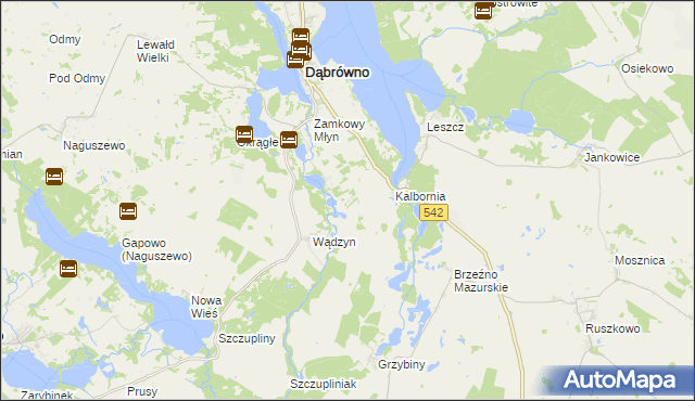 mapa Jakubowo gmina Dąbrówno, Jakubowo gmina Dąbrówno na mapie Targeo