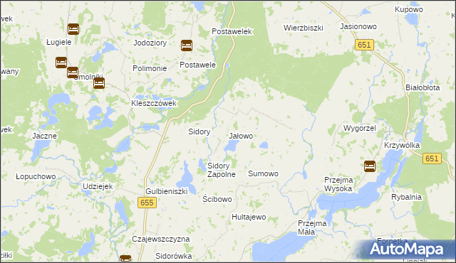 mapa Jałowo gmina Rutka-Tartak, Jałowo gmina Rutka-Tartak na mapie Targeo