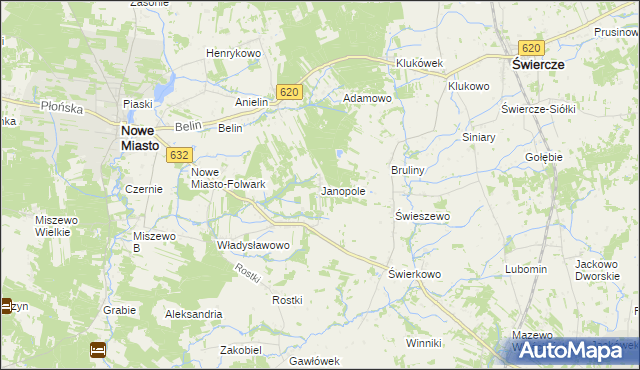 mapa Janopole gmina Nowe Miasto, Janopole gmina Nowe Miasto na mapie Targeo