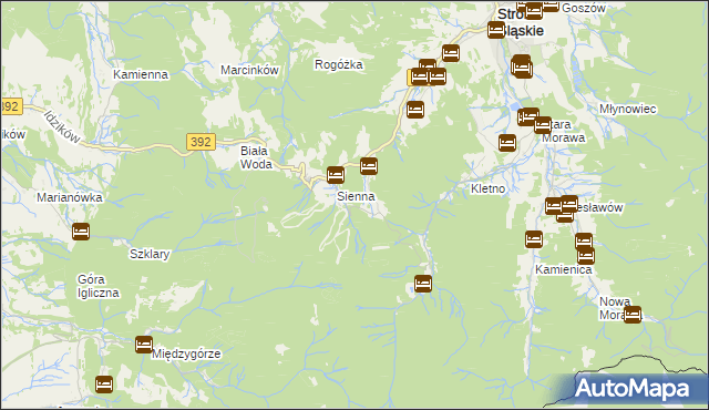 mapa Janowa Góra, Janowa Góra na mapie Targeo