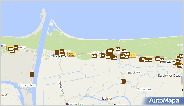 mapa Jantar-Leśniczówka, Jantar-Leśniczówka na mapie Targeo