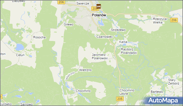 mapa Jaromierz Polanowski, Jaromierz Polanowski na mapie Targeo
