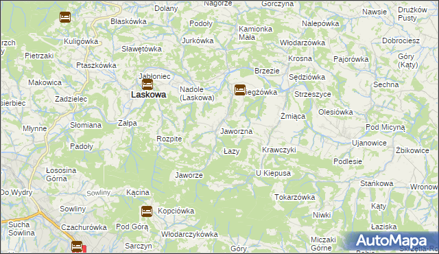 mapa Jaworzna, Jaworzna na mapie Targeo