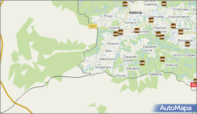 mapa Jaworzynka, Jaworzynka na mapie Targeo