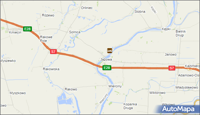 mapa Jazowa gmina Nowy Dwór Gdański, Jazowa gmina Nowy Dwór Gdański na mapie Targeo