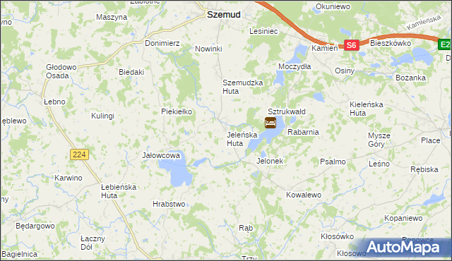 mapa Jeleńska Huta, Jeleńska Huta na mapie Targeo