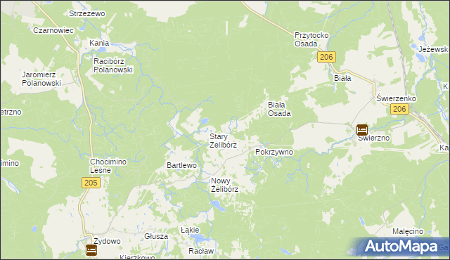 mapa Jeżewo gmina Polanów, Jeżewo gmina Polanów na mapie Targeo