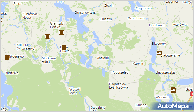 mapa Jeziorki gmina Krasnopol, Jeziorki gmina Krasnopol na mapie Targeo