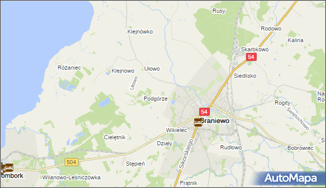 mapa Józefowo gmina Braniewo, Józefowo gmina Braniewo na mapie Targeo