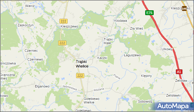 mapa Kaczki, Kaczki na mapie Targeo