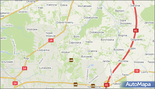 mapa Kalonka gmina Nowosolna, Kalonka gmina Nowosolna na mapie Targeo