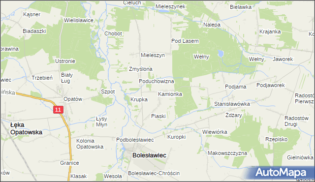 mapa Kamionka gmina Bolesławiec, Kamionka gmina Bolesławiec na mapie Targeo