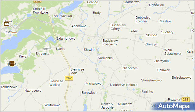 mapa Kamionka gmina Kleczew, Kamionka gmina Kleczew na mapie Targeo