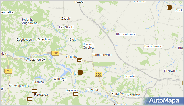 mapa Karmanowice, Karmanowice na mapie Targeo