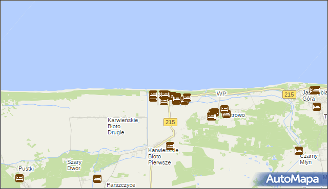 mapa Karwia, Karwia na mapie Targeo