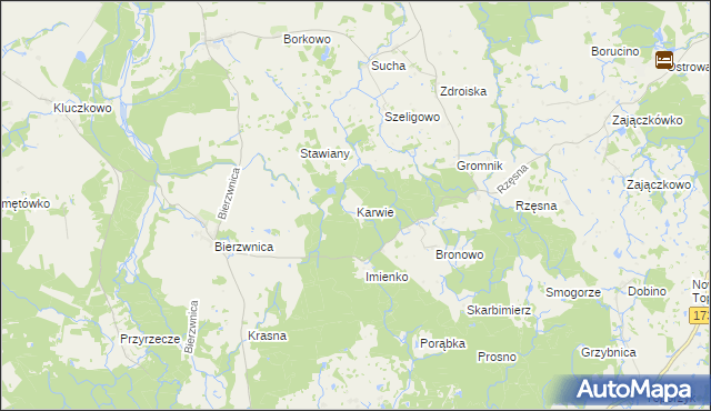 mapa Karwie gmina Połczyn-Zdrój, Karwie gmina Połczyn-Zdrój na mapie Targeo