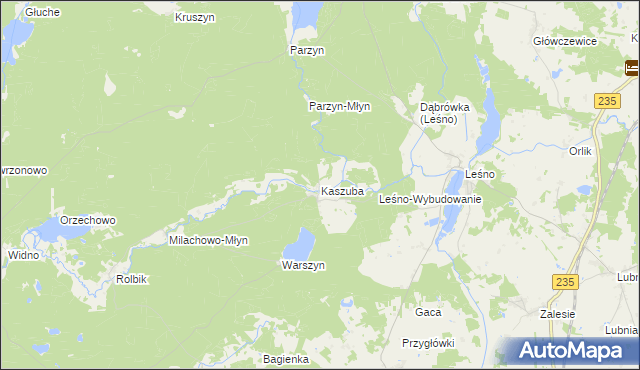 mapa Kaszuba gmina Brusy, Kaszuba gmina Brusy na mapie Targeo