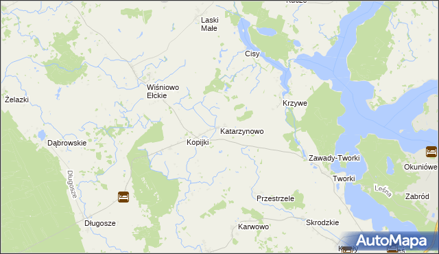 mapa Katarzynowo gmina Prostki, Katarzynowo gmina Prostki na mapie Targeo