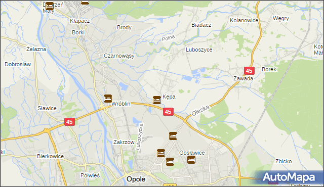 mapa Kępa gmina Łubniany, Kępa gmina Łubniany na mapie Targeo