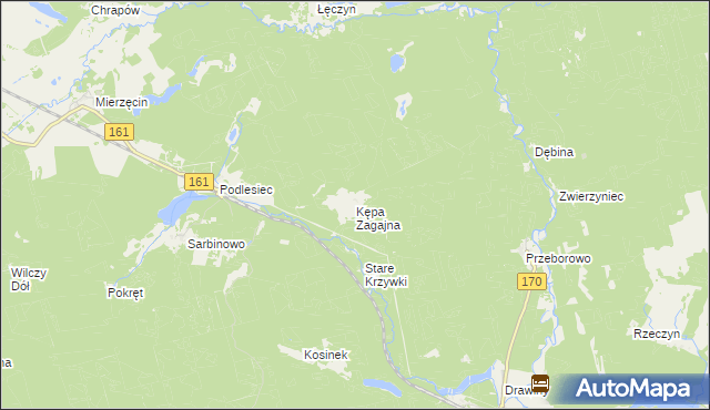 mapa Kępa Zagajna, Kępa Zagajna na mapie Targeo