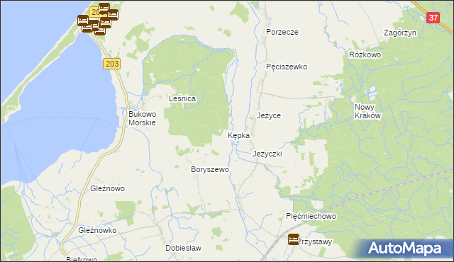 mapa Kępka gmina Darłowo, Kępka gmina Darłowo na mapie Targeo