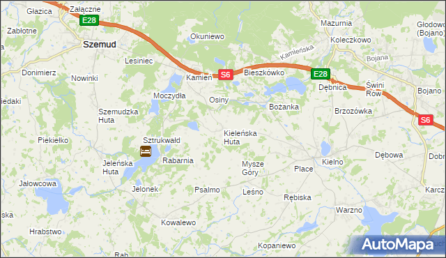 mapa Kieleńska Huta, Kieleńska Huta na mapie Targeo