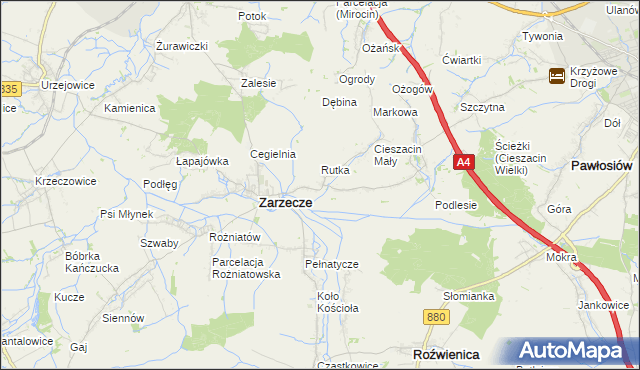 mapa Kisielów gmina Zarzecze, Kisielów gmina Zarzecze na mapie Targeo