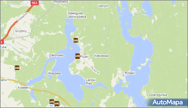 mapa Klekotowo gmina Stawiguda, Klekotowo gmina Stawiguda na mapie Targeo