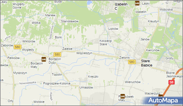 mapa Koczargi Nowe, Koczargi Nowe na mapie Targeo