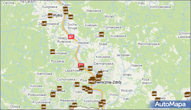 mapa Kokuszka, Kokuszka na mapie Targeo