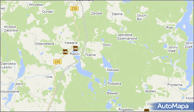 mapa Kolano gmina Dziemiany, Kolano gmina Dziemiany na mapie Targeo