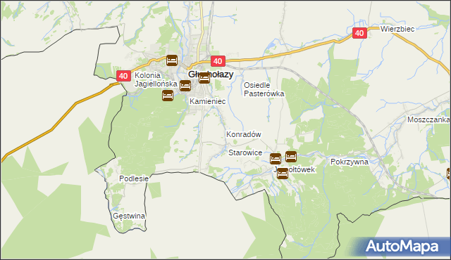 mapa Konradów gmina Głuchołazy, Konradów gmina Głuchołazy na mapie Targeo