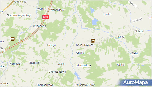 mapa Kościukowicze, Kościukowicze na mapie Targeo