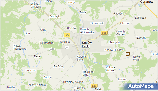 mapa Kosów Ruski, Kosów Ruski na mapie Targeo