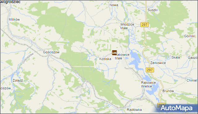 mapa Kotliska gmina Lwówek Śląski, Kotliska gmina Lwówek Śląski na mapie Targeo