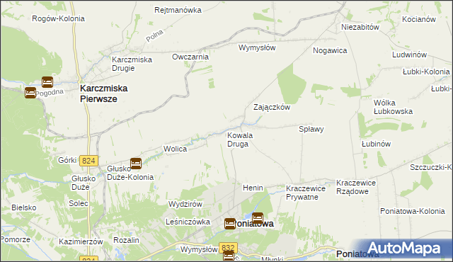 mapa Kowala Druga, Kowala Druga na mapie Targeo