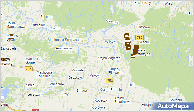 mapa Krajno-Zagórze, Krajno-Zagórze na mapie Targeo