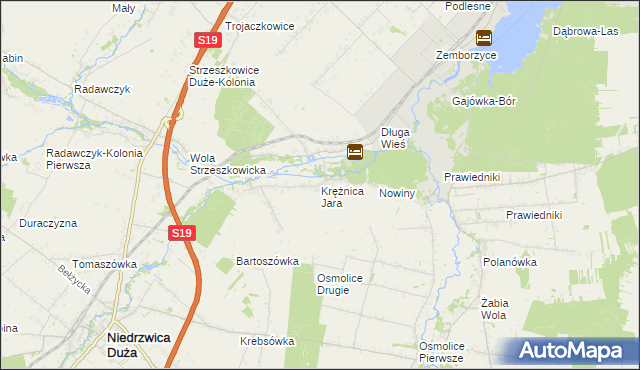 mapa Krężnica Jara, Krężnica Jara na mapie Targeo