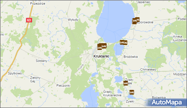 mapa Kruklanki, Kruklanki na mapie Targeo