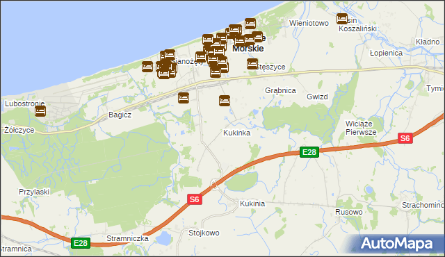 mapa Kukinka, Kukinka na mapie Targeo