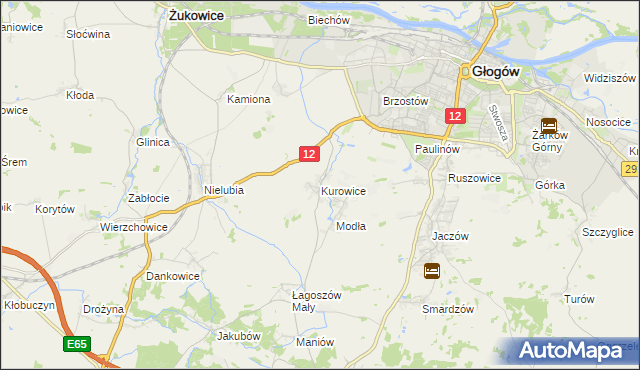 mapa Kurowice gmina Jerzmanowa, Kurowice gmina Jerzmanowa na mapie Targeo