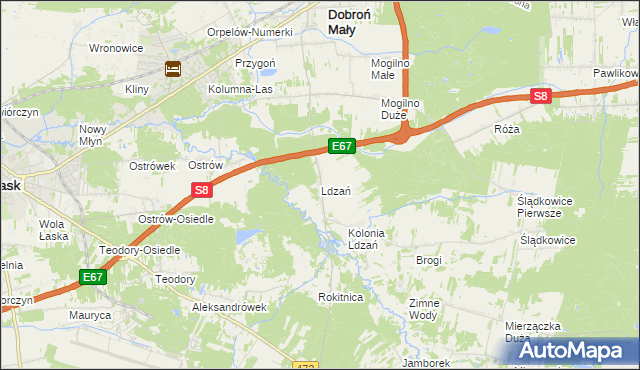 mapa Ldzań, Ldzań na mapie Targeo