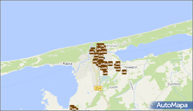 mapa Łeba, Łeba na mapie Targeo