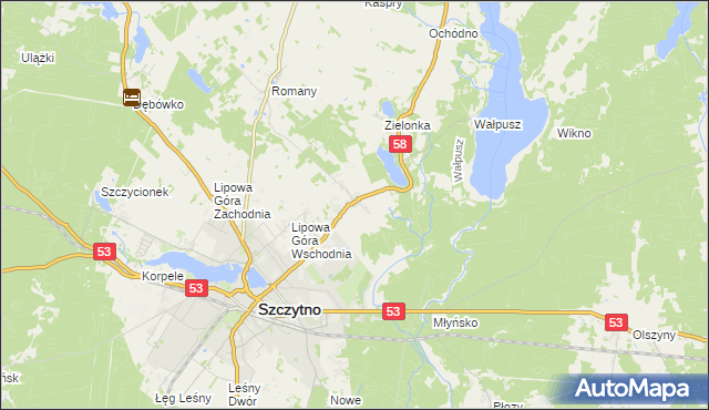 mapa Lemany gmina Szczytno, Lemany gmina Szczytno na mapie Targeo