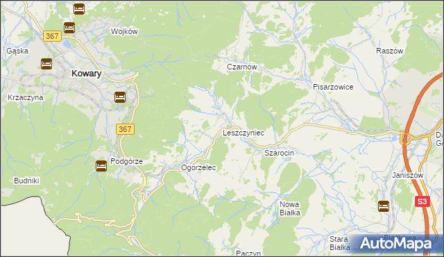 mapa Leszczyniec, Leszczyniec na mapie Targeo