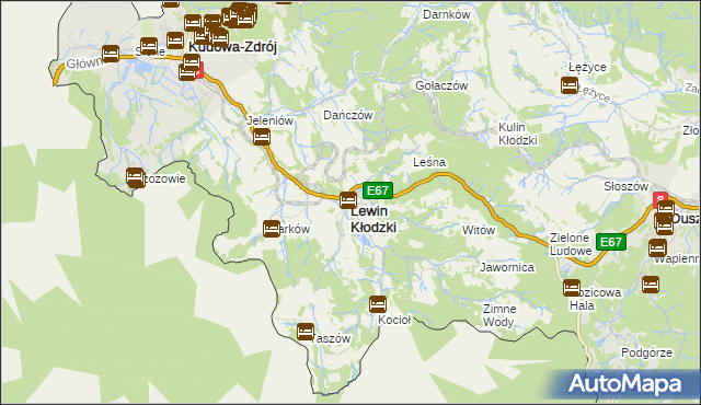 mapa Lewin Kłodzki, Lewin Kłodzki na mapie Targeo